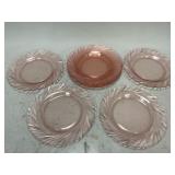 Vereco Pink Depression Glass Plates