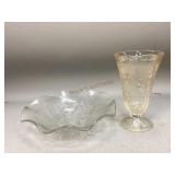 Marigold Vase & Glass Bowl