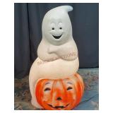 Empire Halloween Ghost on Pumpkin Blow Mold