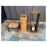 Toilet Paper Holder, Stool & Trashcan