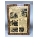 Framed World War II Plane A Winner Newspaper