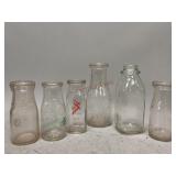 Half Pint and One Pint Vintage Milk Bottles