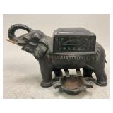 Cast Iron Elephant Cigarette Dispenser & Ashtray