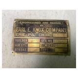 Earl E. Knox Company Plaque