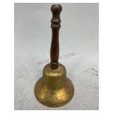 Brass School Bell with Wooden Handle
