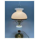 Hobnail Milk Glass Lamp