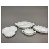 Milk Glass Hobnail Dishes