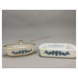 Glassbake Blue Snowflake Casserole Dishes