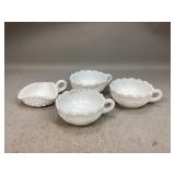 Milk Glass Nappy Bowls