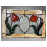 Small Stained Glass Pane with Poppies