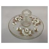 Hand Painted Frosted Glass Decorative Plate