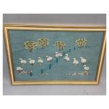 Embroidered Counting Sheep Framed Artwork