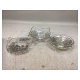 Sterling 3 PC Silver Overlay With Thistle Pattern