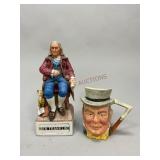 Ben Franklin Decanter and Mr. John Bull Mug