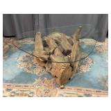 Driftwood and Glass Coffee Table