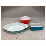 Pyrex Turquoise Snowflake Dish & More