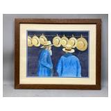 Amish Men With Hats By John A Marriott