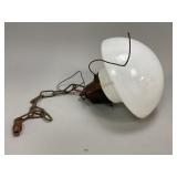 Vintage Light Fixture with Milk Glass Shade