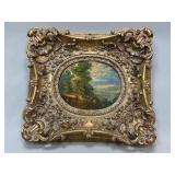 Ornate Frame with Oil on Board Painting