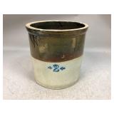 #2 Cobalt Blue Stoneware Crock