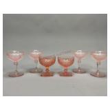 Pink Depression Glass Goblets and Sorbets
