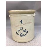 #4 Cobalt Blue New Brighton PA Stoneware Crock