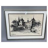 Signed 1973 Warszawa Barbaigan Spare Miasto Art