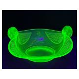 Uranium Double Head Swan Dish