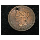 1842 Large One Cent Coin