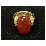 Egyptian Revival Style Scarab Gold Ring