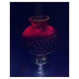 Cadmium Glass Shade Brass Oil Lamp