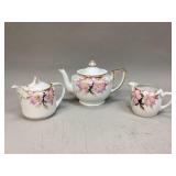 Noritake Azalea  Tea Pot And Creamer and Sugar