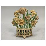 Painted Cast Iron Floral Doorstop