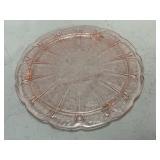 Pink Depression Glass Cherry Blossom Cake Stand