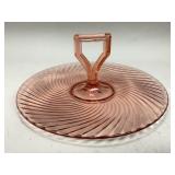Pink Depression Glass Serving Tray