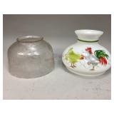 Chicken Lamp Shade & Clear Glass