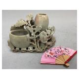 Carved Soapstone Miniature Vases