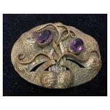 Brass and Amethyst Buckle