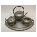 Pewter Tea Set with Tray