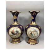 Japanese Satsuma Earthware Style Vases