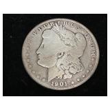 1901 Silver Morgan Dollar Coin