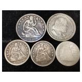 1858 Half Liberty Dollar Coin & More