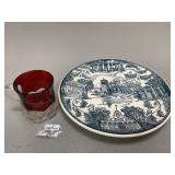 Chautauqua Lake Ruby Flash Glass, Plate & More