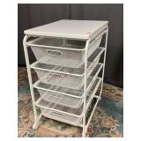 Caddy on Wheels with Wire Storage Baskets