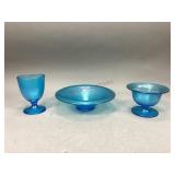 Blue Satin Stretch Glass