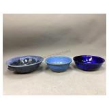 Pottery Bowls and Strainer