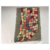 Handmade Hooked Wool Rug Of Indiana