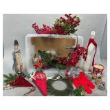 Tote of Christmas Decorations