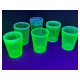 Uranium Opalescent Glass Tumblers