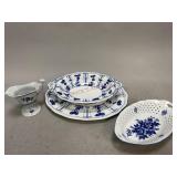 Assorted Flow Blue Serving Dishes